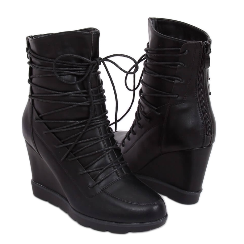 Black HX301 Black wedge boots