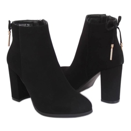 Elegant black high-heeled boots NS055P Black