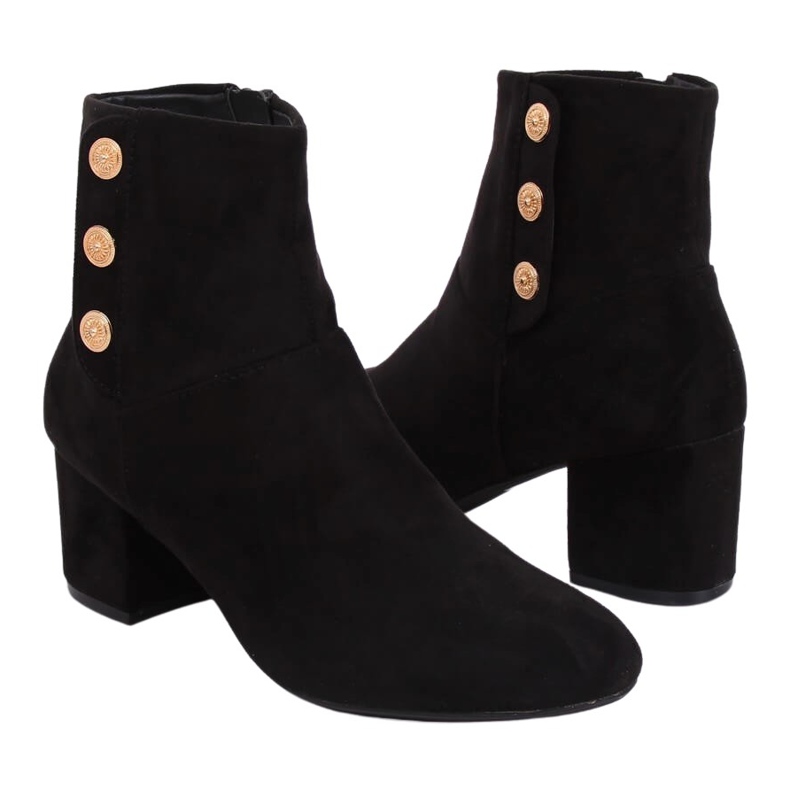 Black YL51 Black high-heeled boots