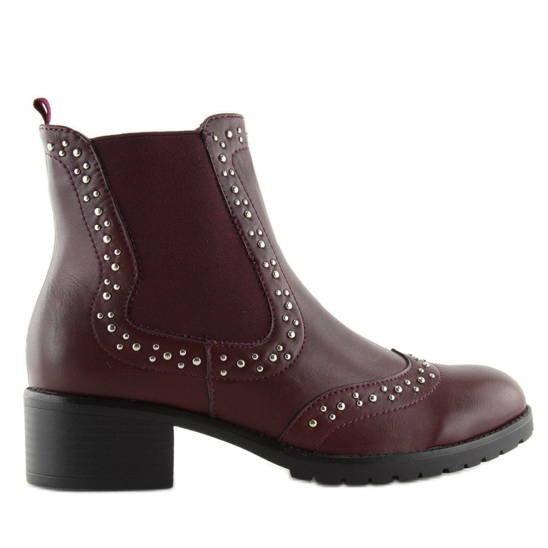 Jodhpur boots with maroon studs FC-H63 Wine red