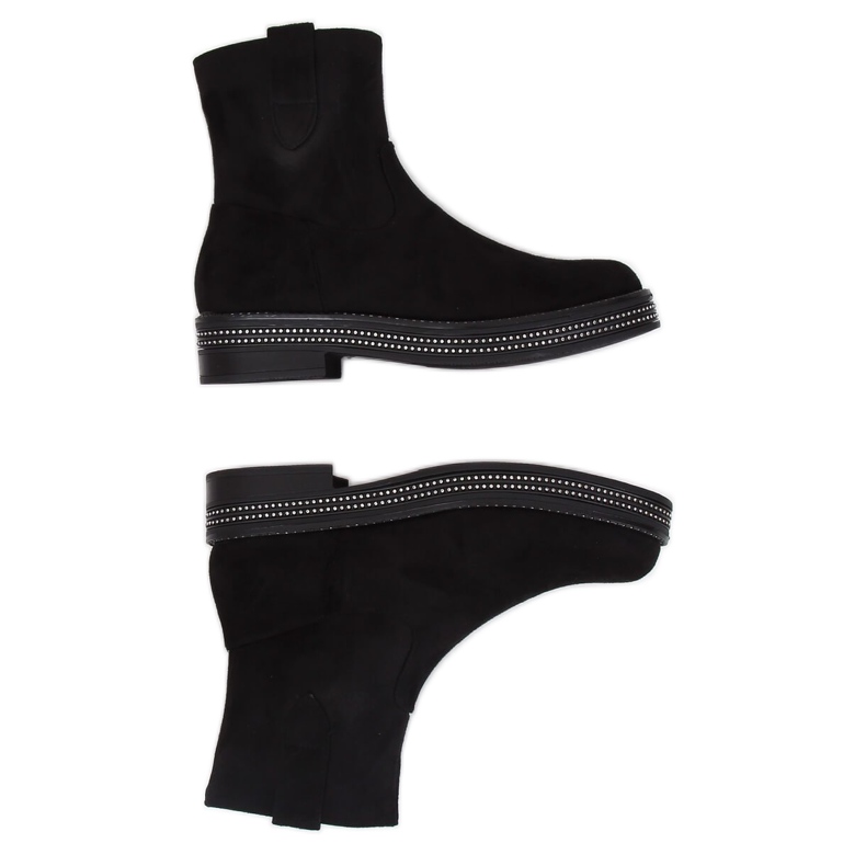 Black women's flat black boots CH1812-2 Black
