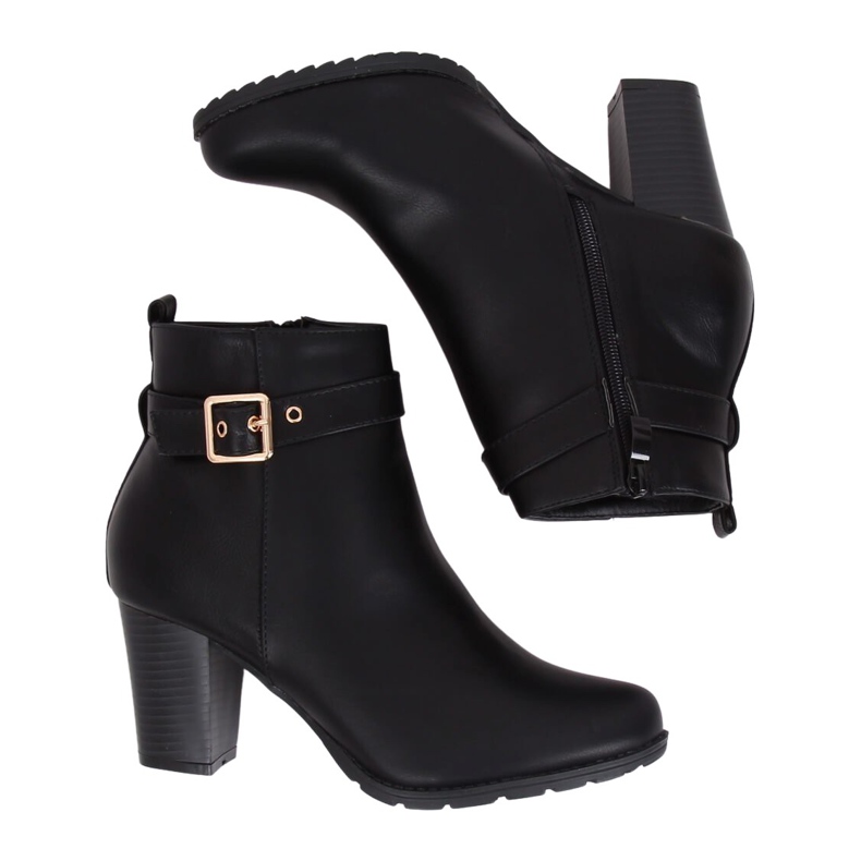 Black high-heeled boots F169 Black