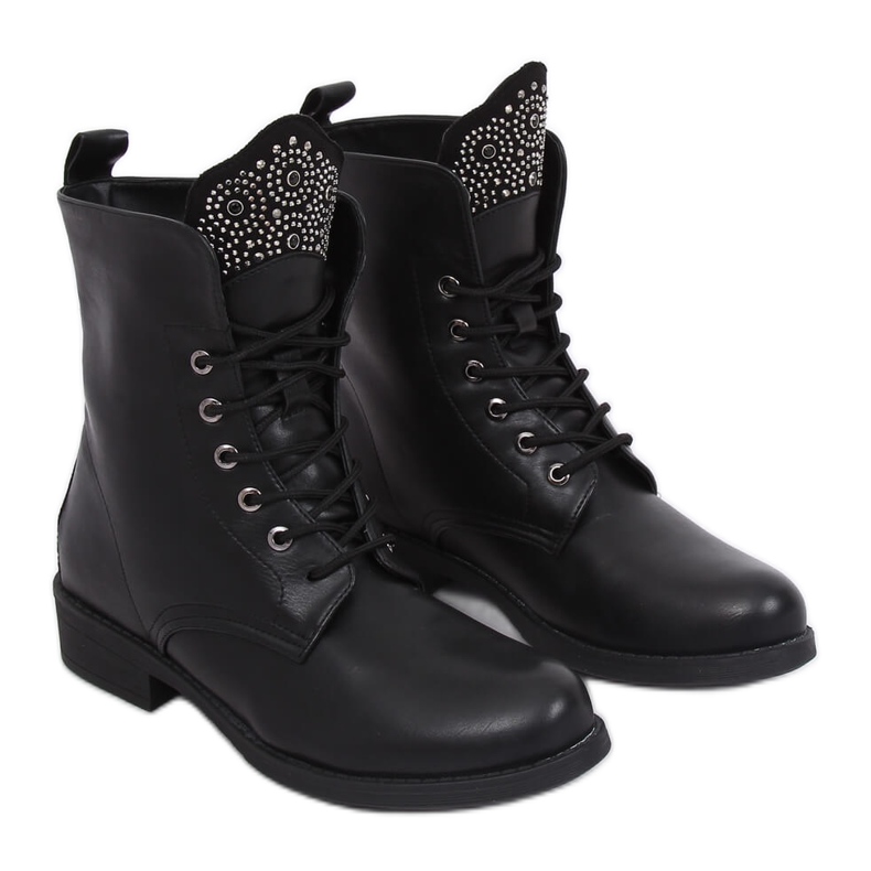 Black military boots 7369-PA Black