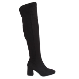 Black high-heeled boots YQ215 Black