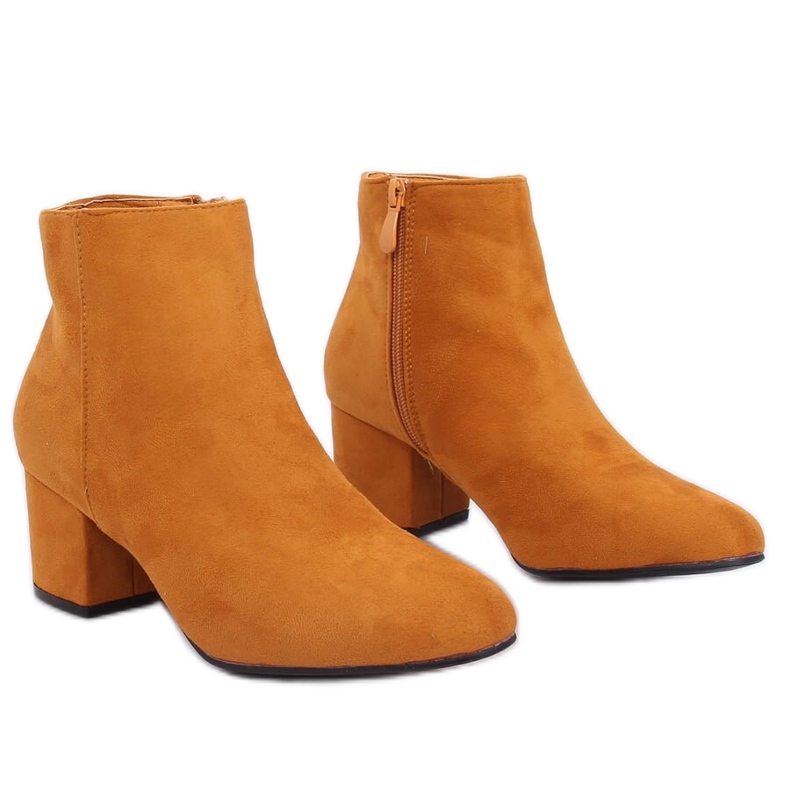 Low-heeled boots in honey YQ216P Yellow multicolored