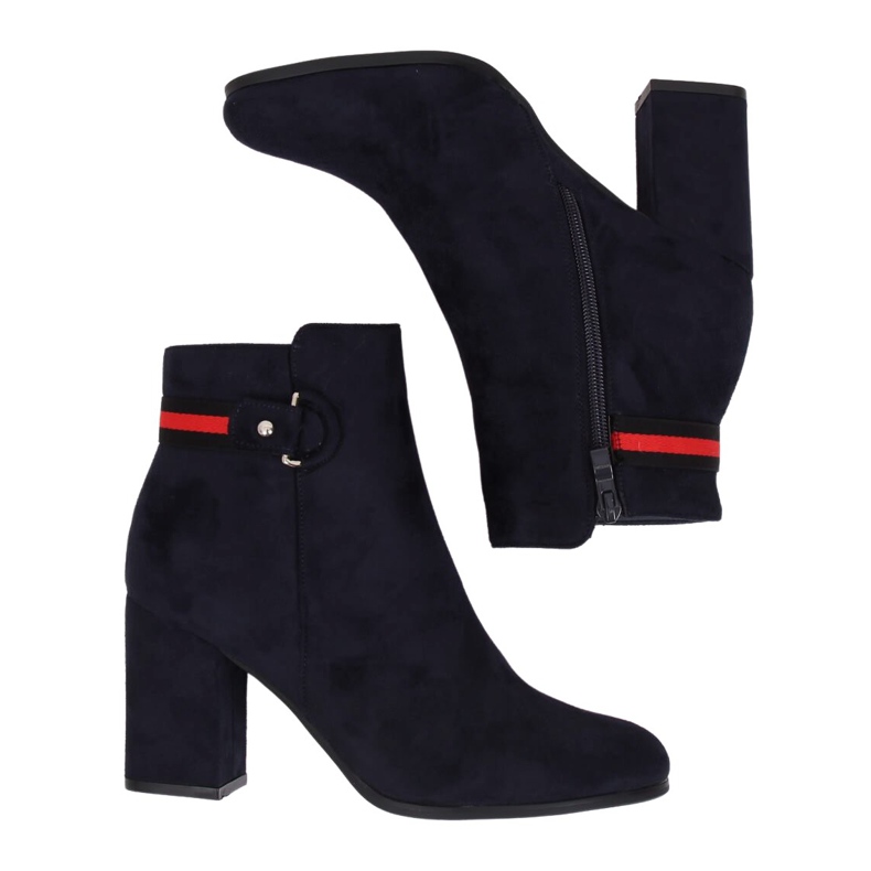 Navy blue high-heeled boots NC923 Navy