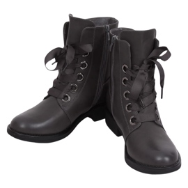 Gray Lace-up boots gray ZX2805 Gray grey