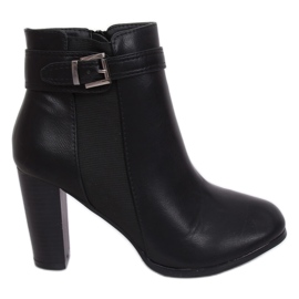 Black F815-2 Black high-heeled boots