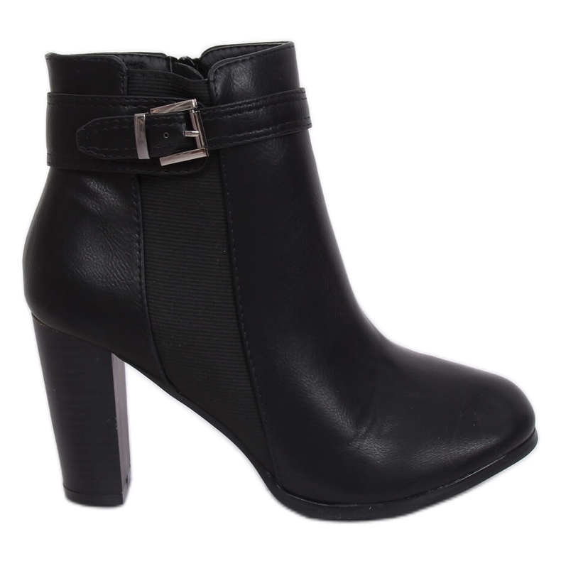 Black F815-2 Black high-heeled boots