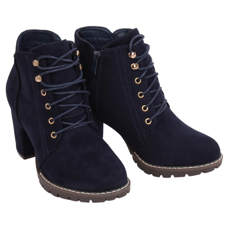 Navy blue high-heeled boots 995-30 Navy