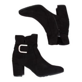 Black YL53 Black high-heeled boots