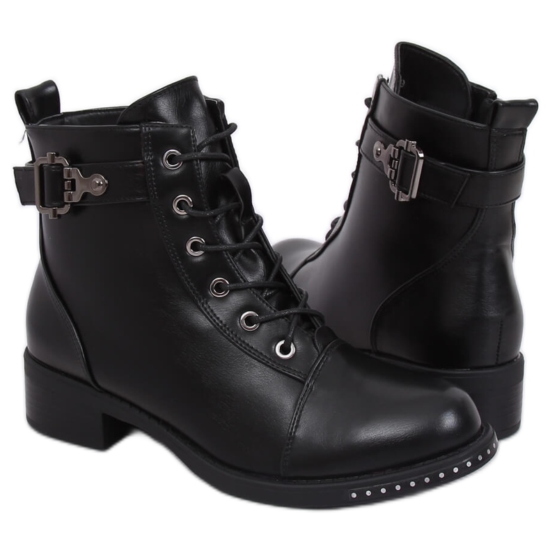 Black lace-up boots Y200 Black