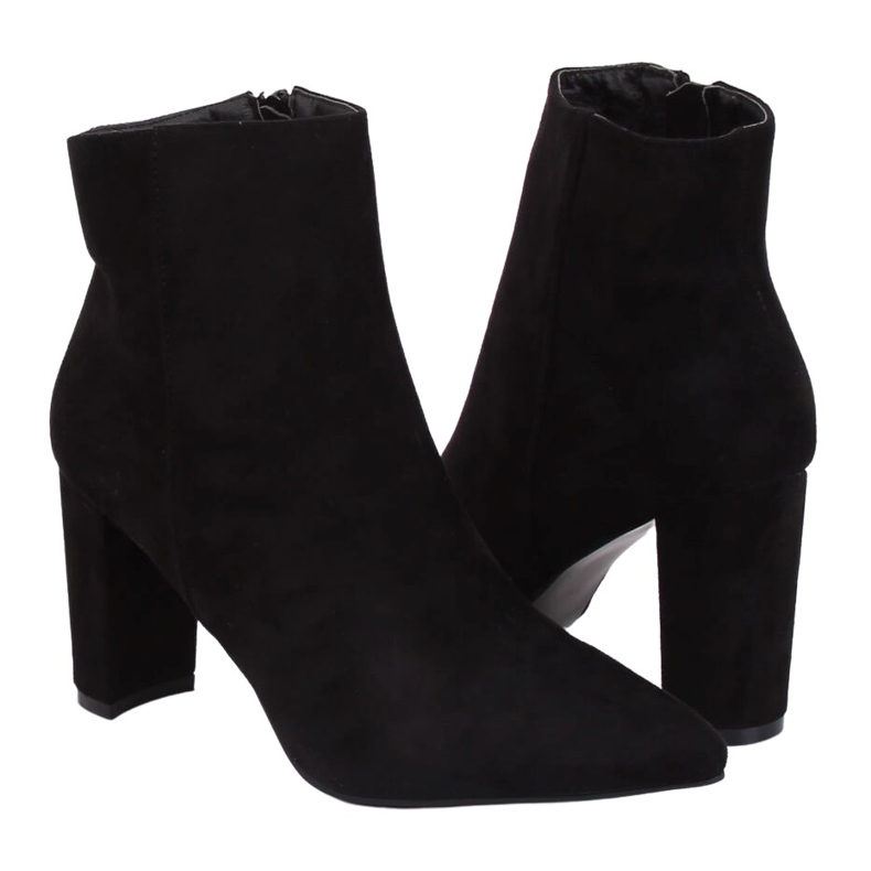 Black high-heeled boots NS039P Black