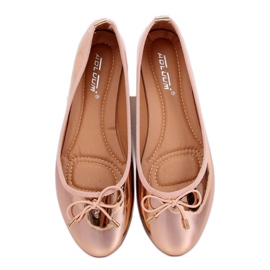 Champagne metallic ballerinas 9988-139 Champagne pink