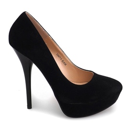 Suede Heels On The Platform S3477-4 Black