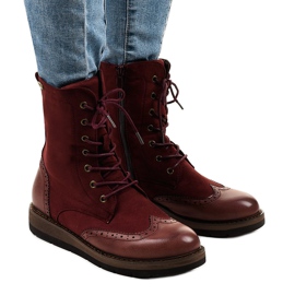 Trappers boots for women burgundy C366 red Trappers boots for women burgundy C366 red