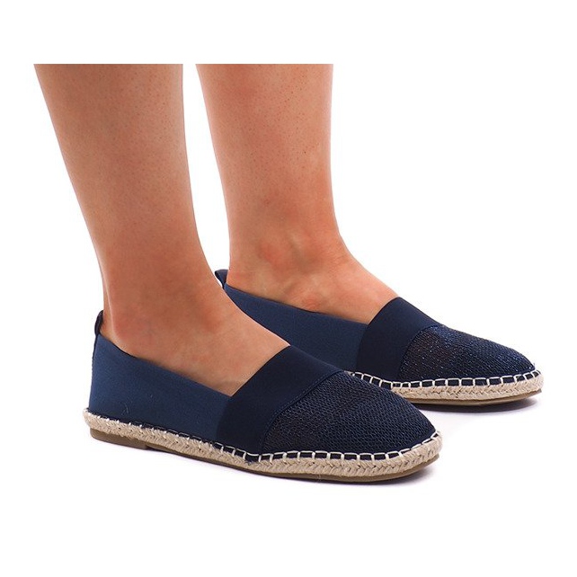 Openwork Espadrilles Sneakers 188-38 Navy Blue Openwork Espadrilles Sneakers 188-38 Navy Blue