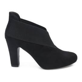 Suede Booties On A Post 7-206 Black