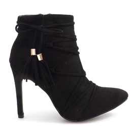 Boots On High Heel Suede LL9220-1 Black