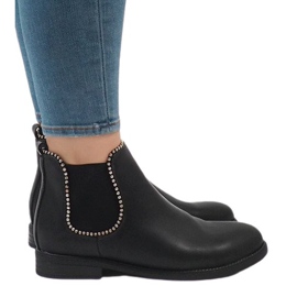 Black insulated boots with an elastic band 1003-PA