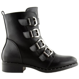 Black Boots with clasps black 6312 Black