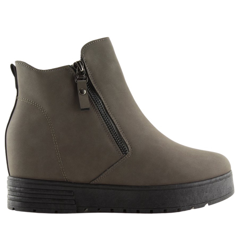 Gray boots on a hidden wedge SJ657 Dark Gray grey