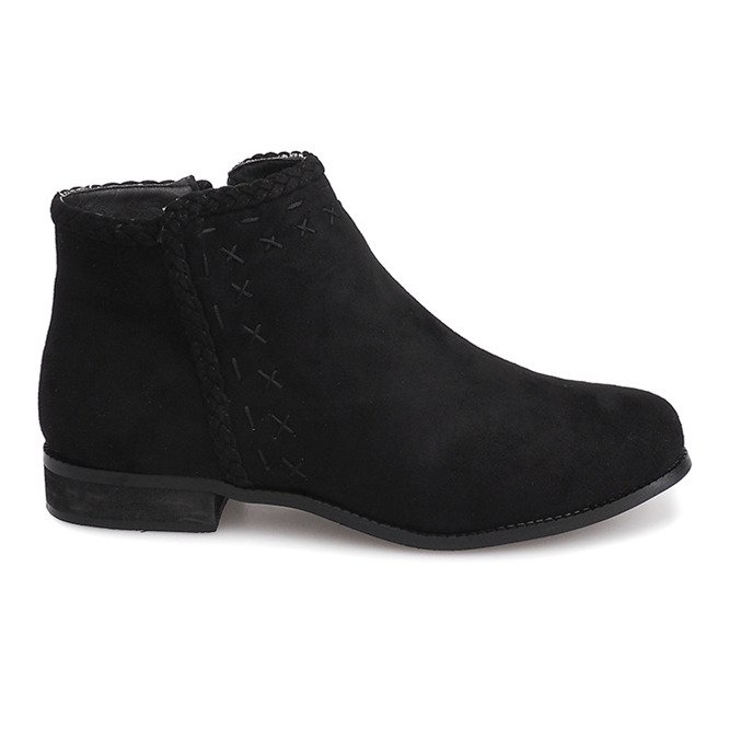 Suede Booties Jodhpur 100-602 Black