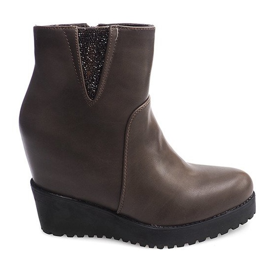 Wedges 8E8505 Khaki Wedge Boots multicolored