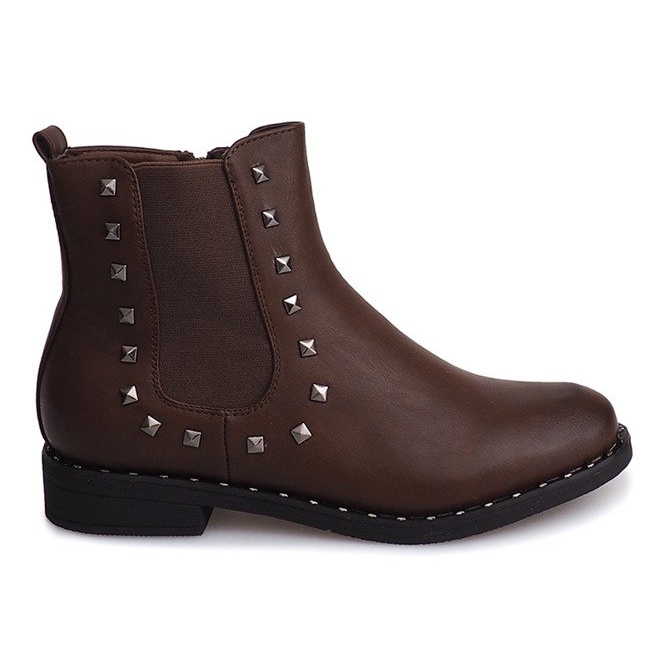 Boots With Studs Z-01 Camel brown