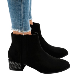Black suede ankle boots on the HQ0018 post