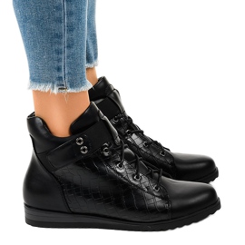 Black sneakers with a zipper X1598-1