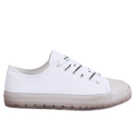 Women's white and gray sneakers B111-2 WHITE / GRAY