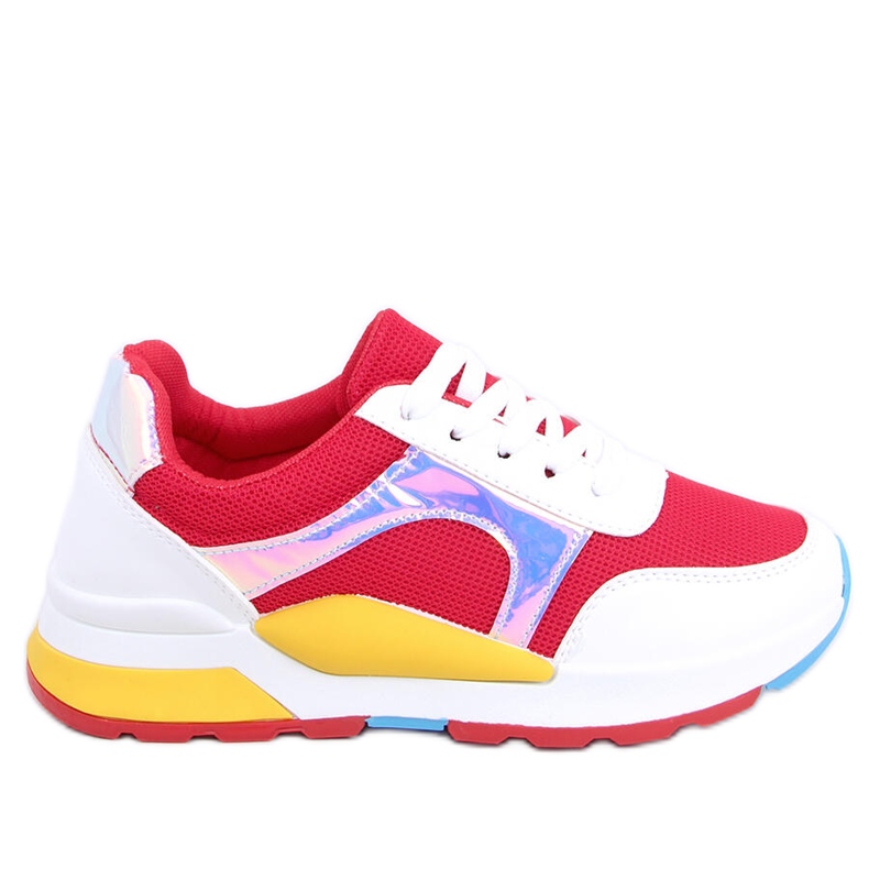 Women's sports shoes multicolored 19017 Red
