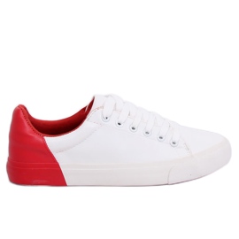 Women's sneakers white and red A88-29 W-RED