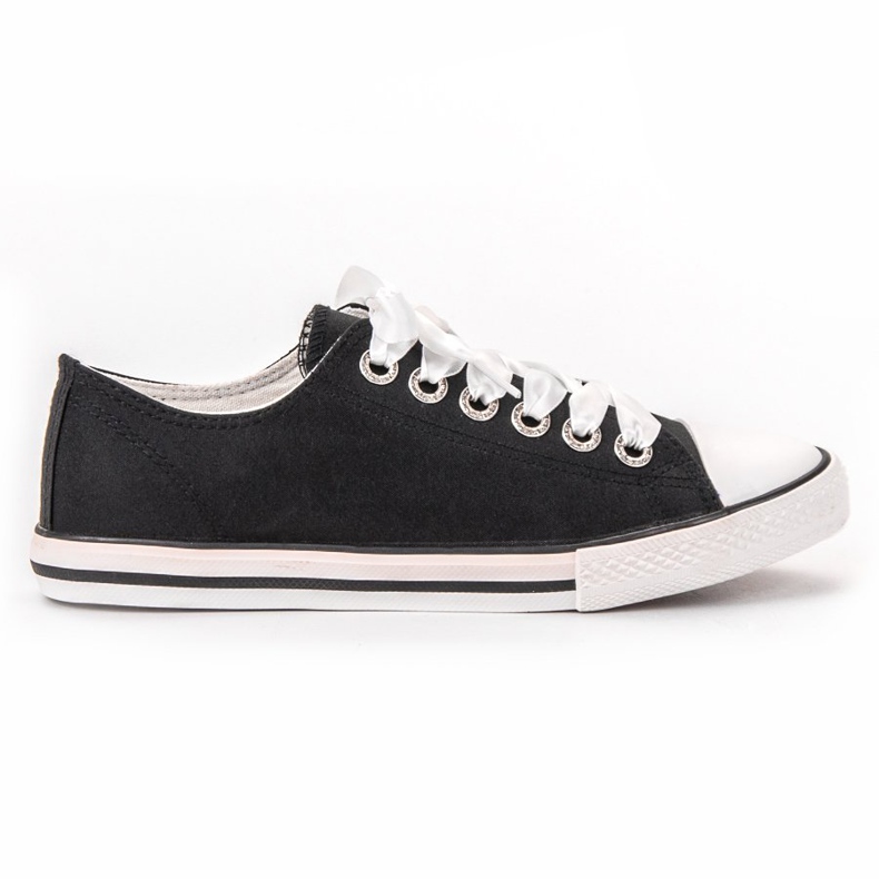 SHELOVET Sneakers Tied With A Ribbon black