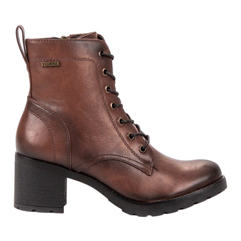 Brown lace-up boots from VINCEZA