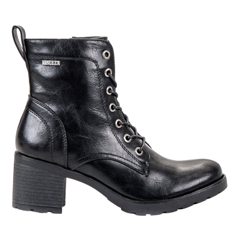 VINCEZA Black Lace-up Boots VINCEZA Black Lace-up Boots
