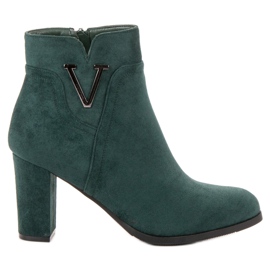 Vinceza Suede Booties On A Bar green Vinceza Suede Booties On A Bar green