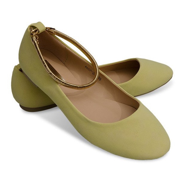Ballerinas Beautiful Decoration On Ankle A607 Yellow