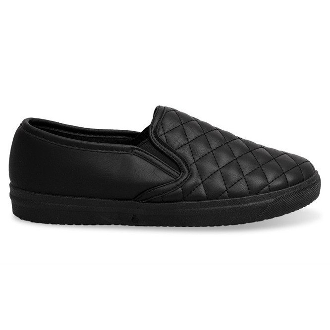 Quilted Sneakers Slip On 5077 Black