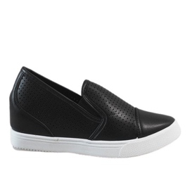 Black openwork wedge sneakers DD441-1