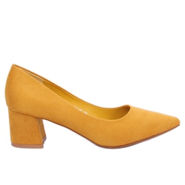 Pumps with wide heels yellow KJ-10 Yellow