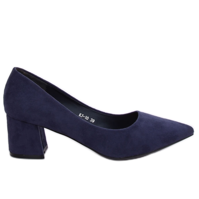 Pumps on wide heels navy blue KJ-10 D.BLUE