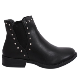 Black Chelsea boots with black studs HQ927 Black