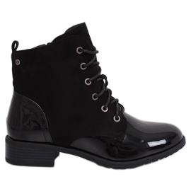 Black lace-up boots B0-227 Black Black lace-up boots B0-227 Black