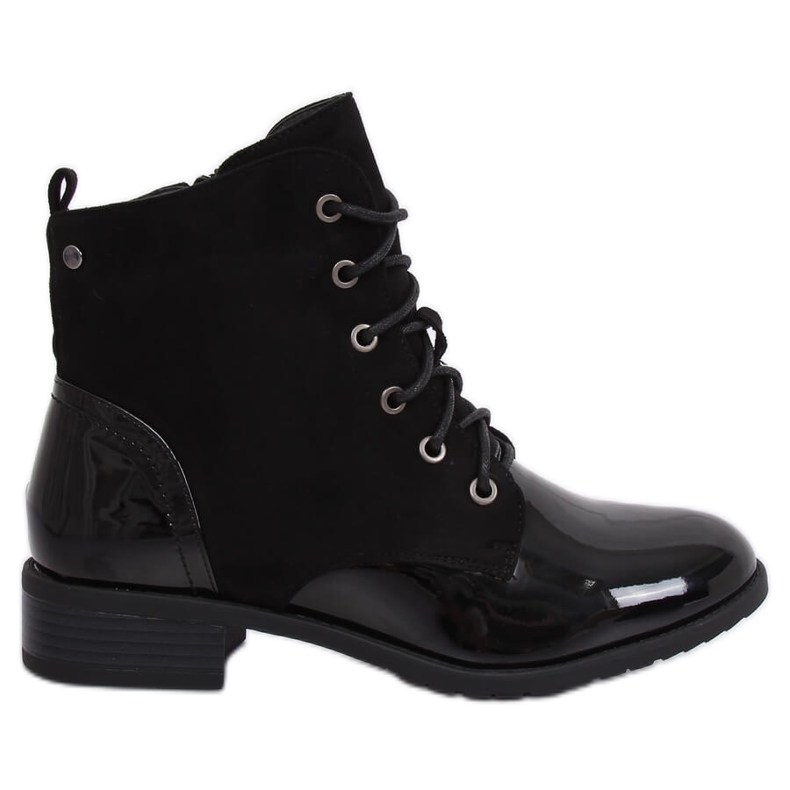 Black lace-up boots B0-227 Black Black lace-up boots B0-227 Black