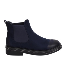 Navy blue Chelsea boots for women WY-2842 Blue