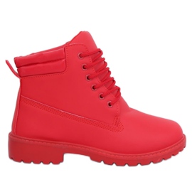 Red women's timber boots W-3033 Red