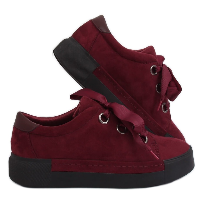 Maroon women's sneakers 1018 Wine II-GAT red