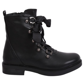 Black military boots BJ1523-KB Black
